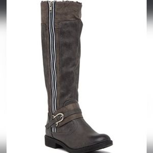 Zigi Soho Gray Biker Buckle Tall Boots